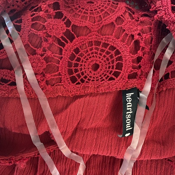 Heartsoul Red Crinkle Top / Tunic - Picture 7 of 7